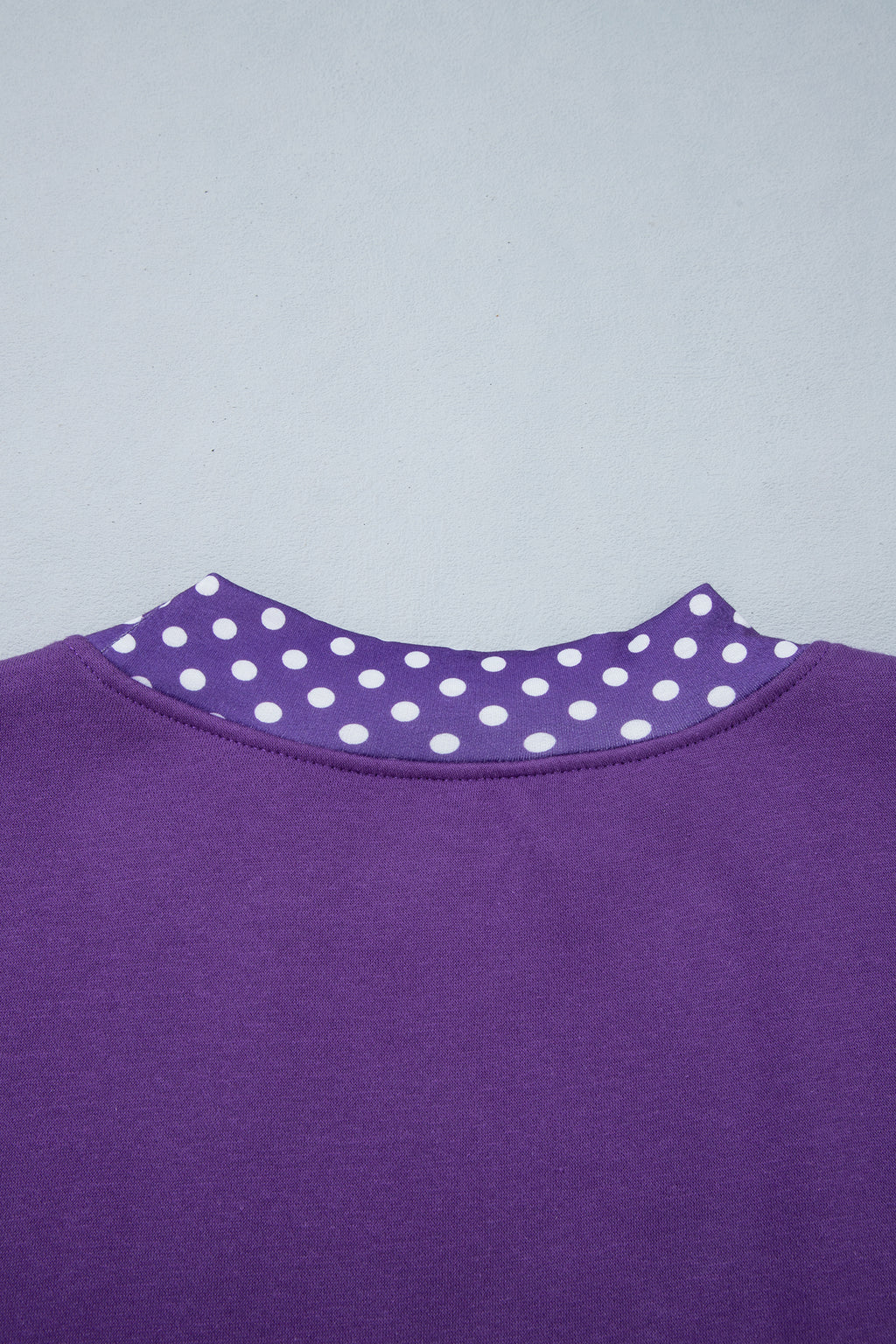 Orange Colorblock Polka Dot Contrast Trim Oversized Sweatshirt