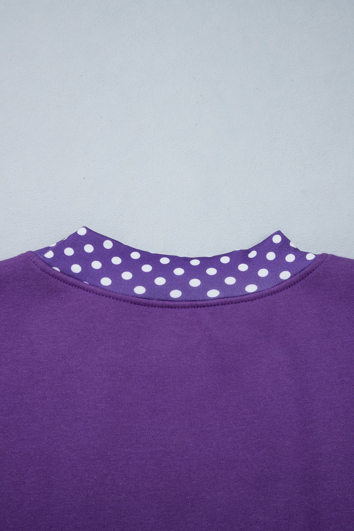Orange Colorblock Polka Dot Contrast Trim Oversized Sweatshirt