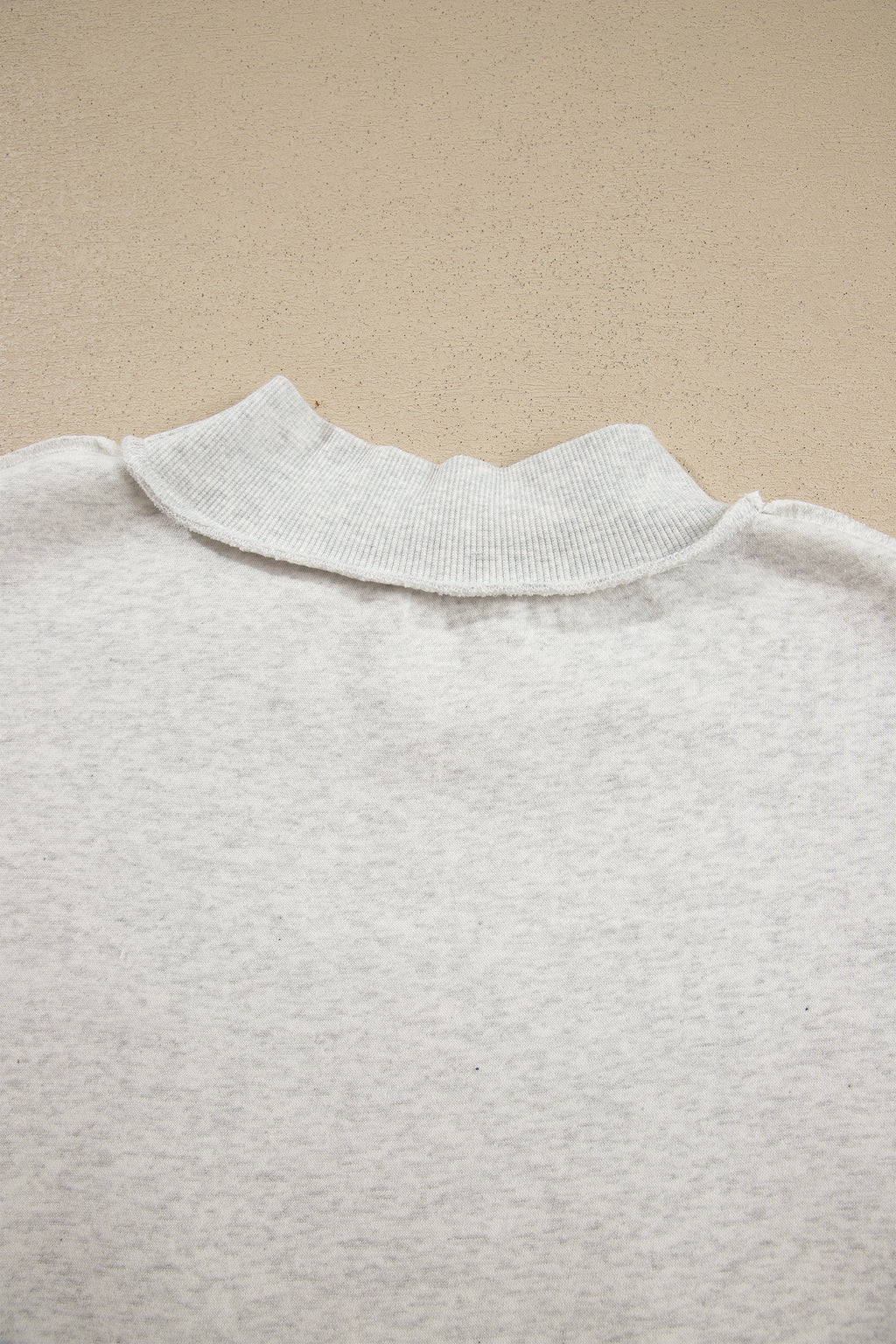 Gray Saved By Grace Embroidered Detail Letter Graphic High Neck Sweatshirt