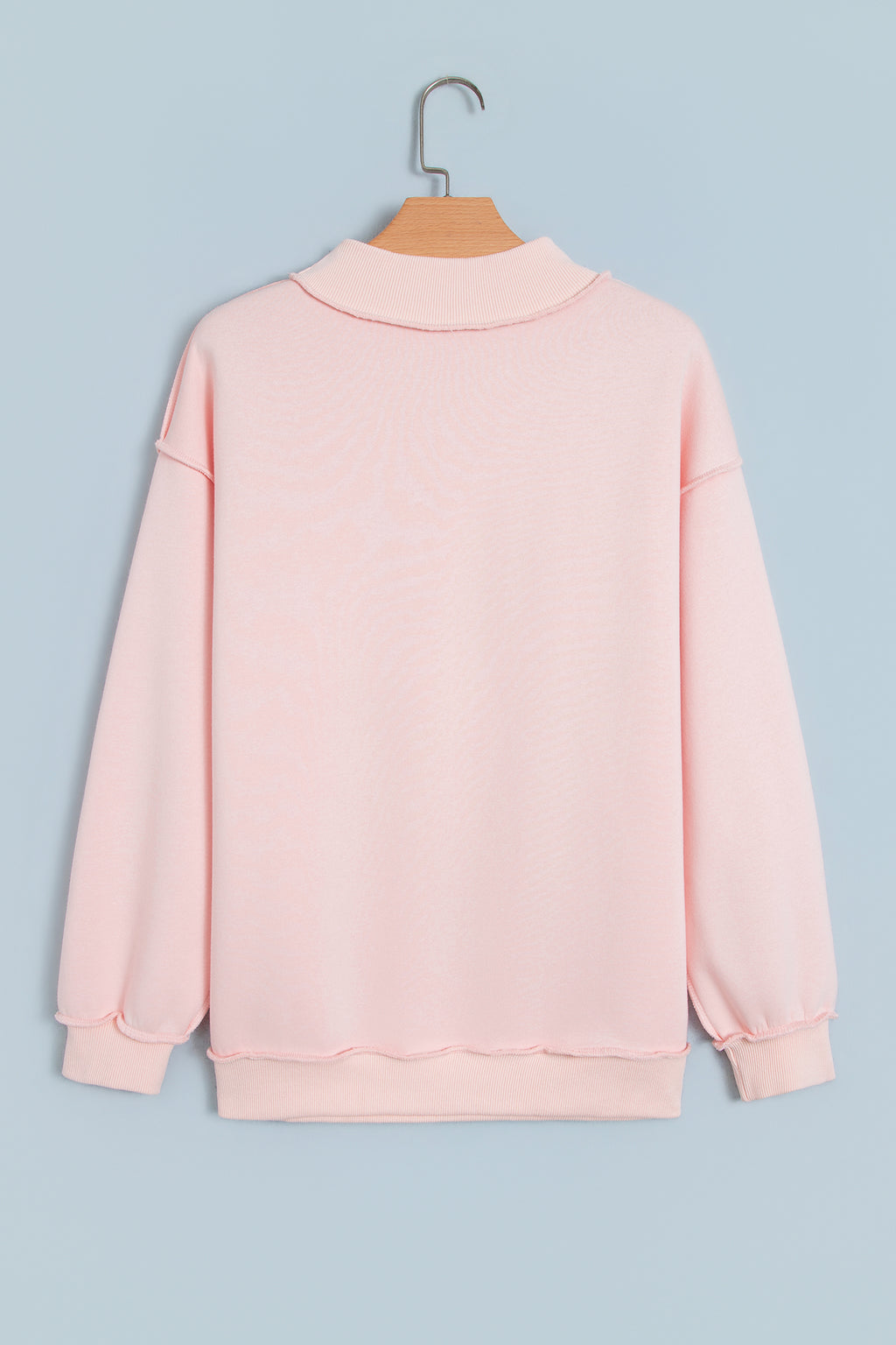 Gray Saved By Grace Embroidered Detail Letter Graphic High Neck Sweatshirt