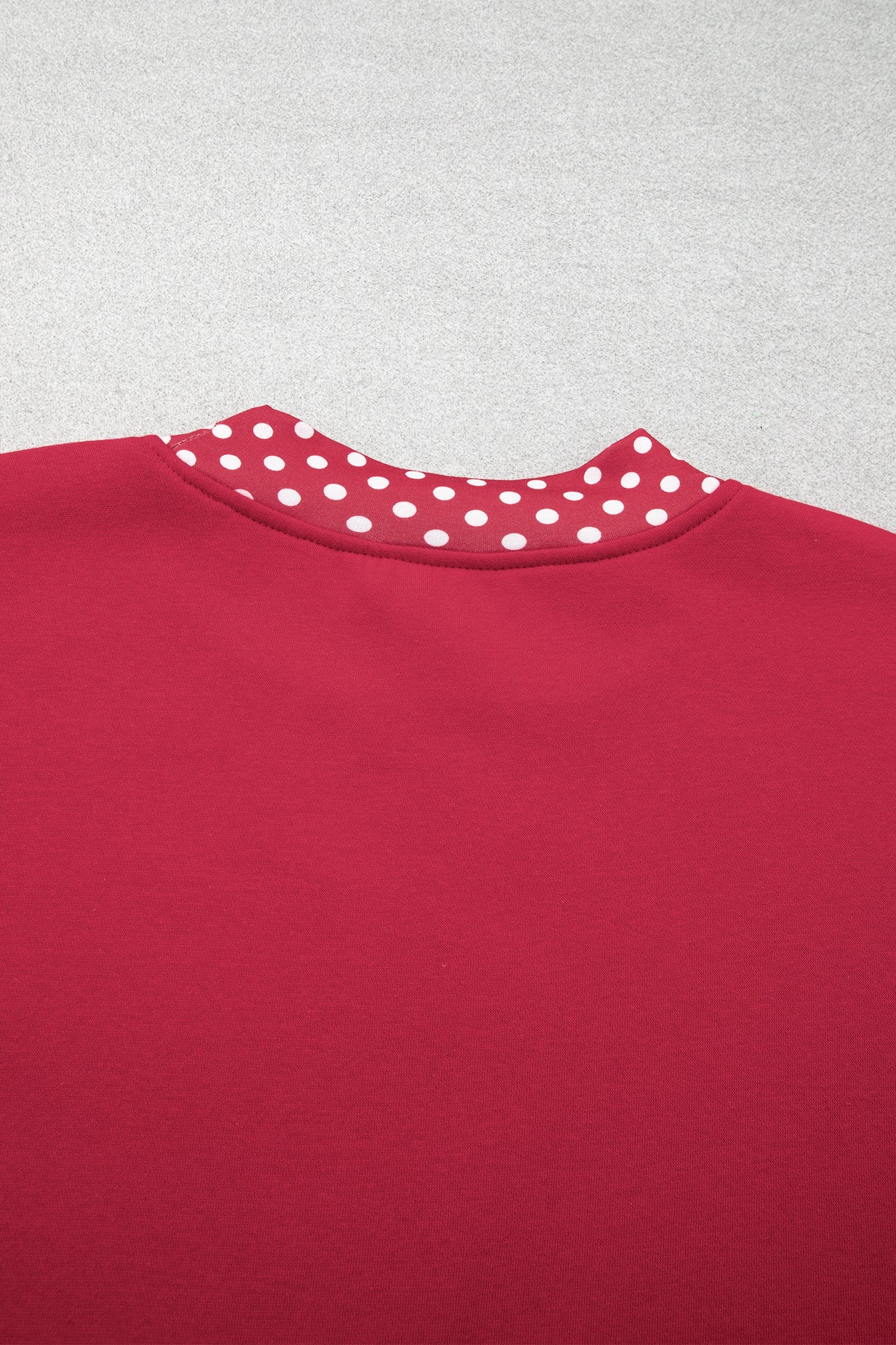 Orange Colorblock Polka Dot Contrast Trim Oversized Sweatshirt