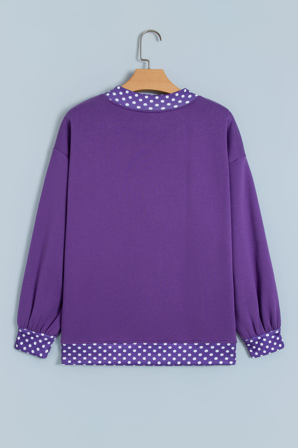 Orange Colorblock Polka Dot Contrast Trim Oversized Sweatshirt