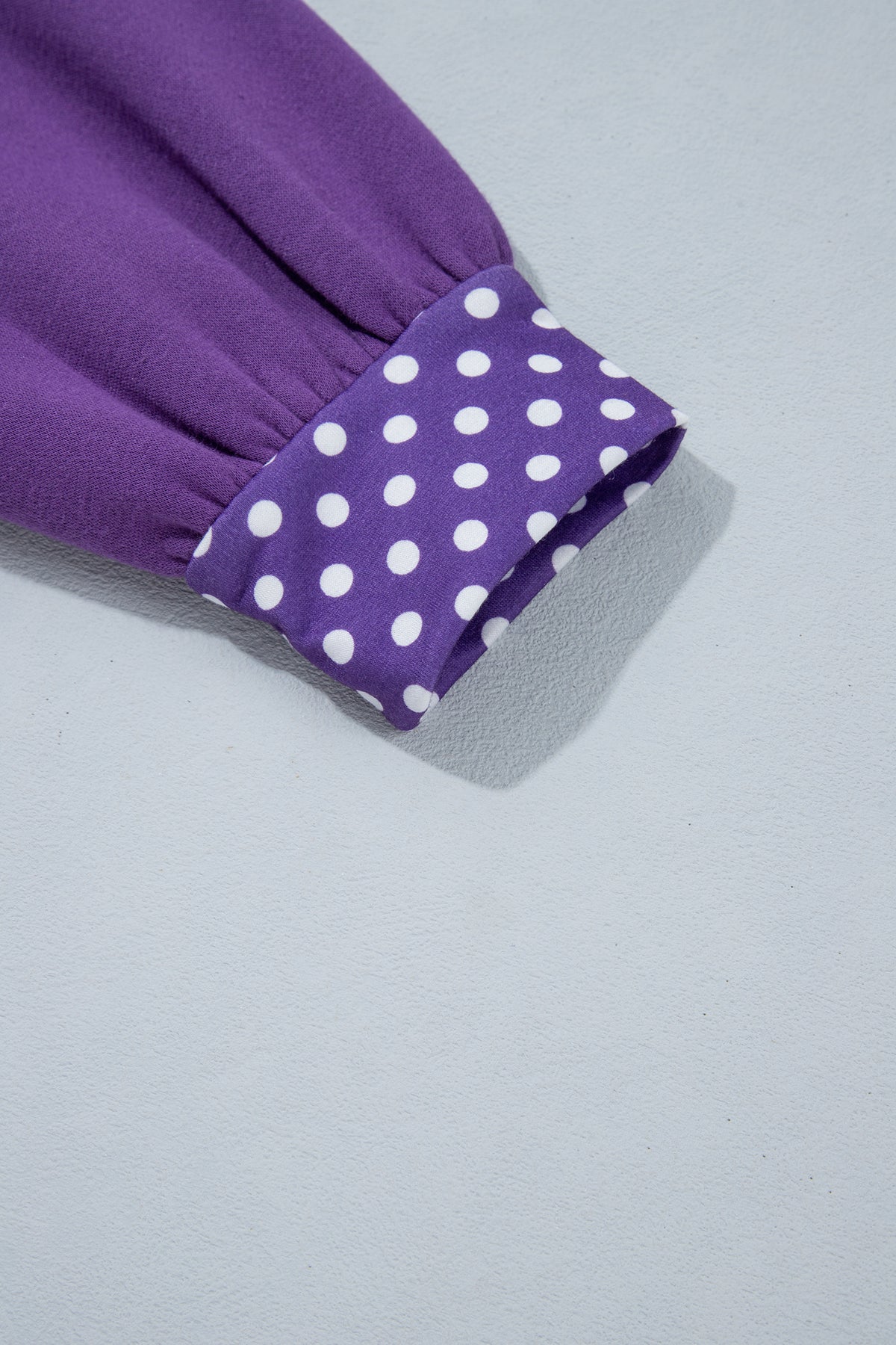 Orange Colorblock Polka Dot Contrast Trim Oversized Sweatshirt