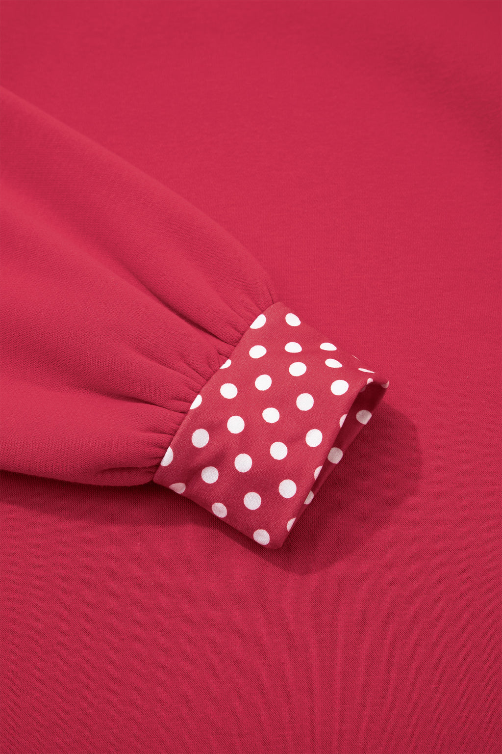 Orange Colorblock Polka Dot Contrast Trim Oversized Sweatshirt