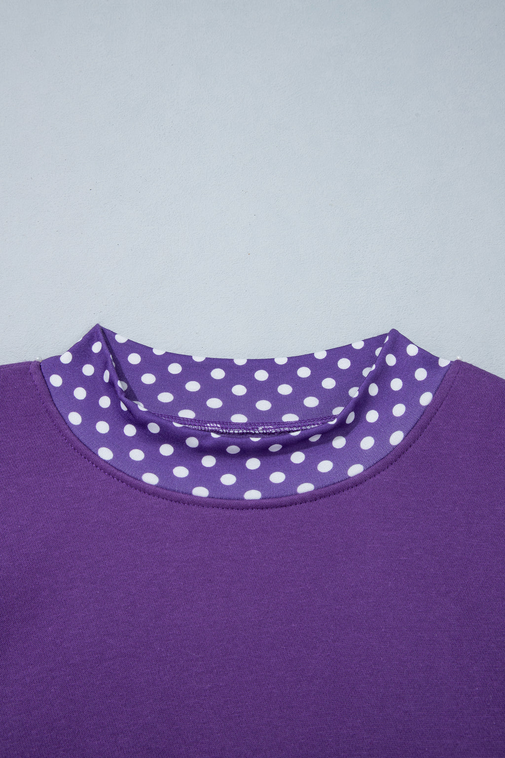 Orange Colorblock Polka Dot Contrast Trim Oversized Sweatshirt