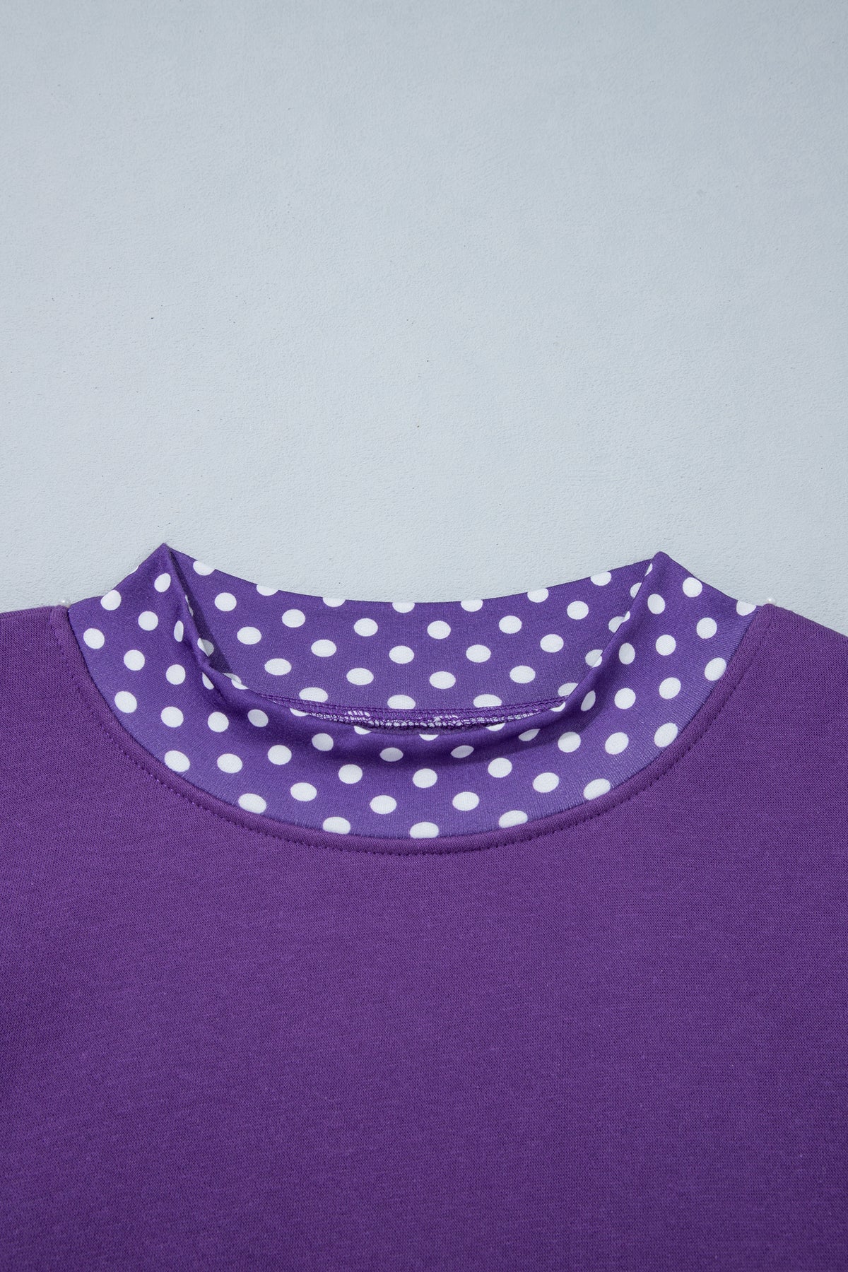 Orange Colorblock Polka Dot Contrast Trim Oversized Sweatshirt