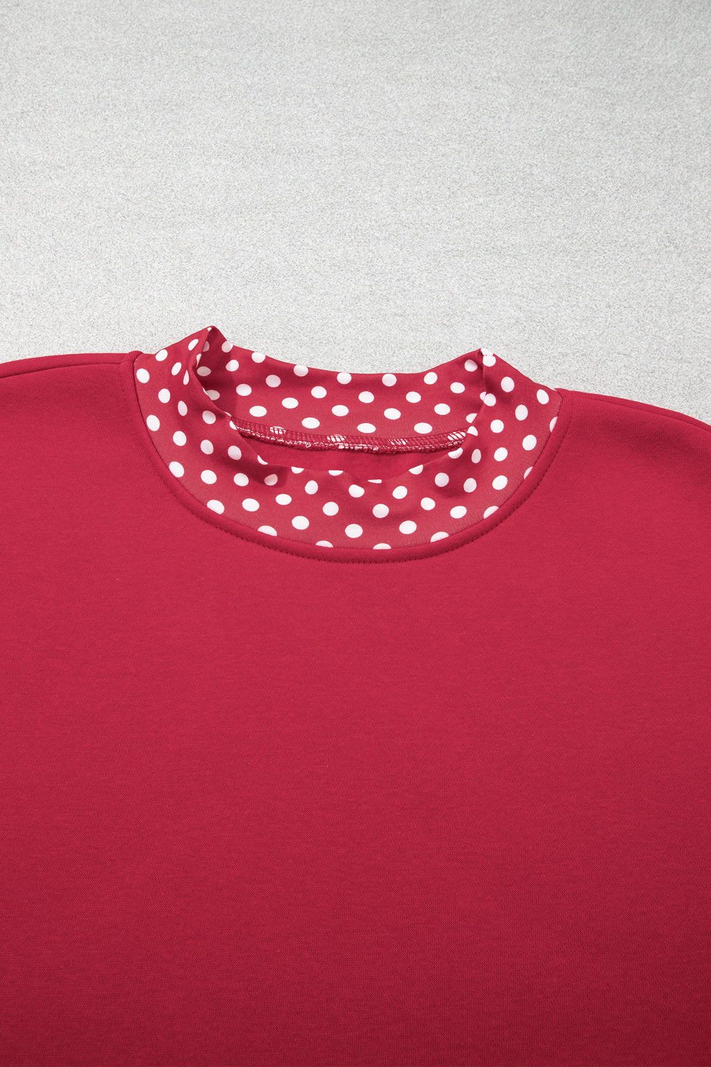 Orange Colorblock Polka Dot Contrast Trim Oversized Sweatshirt