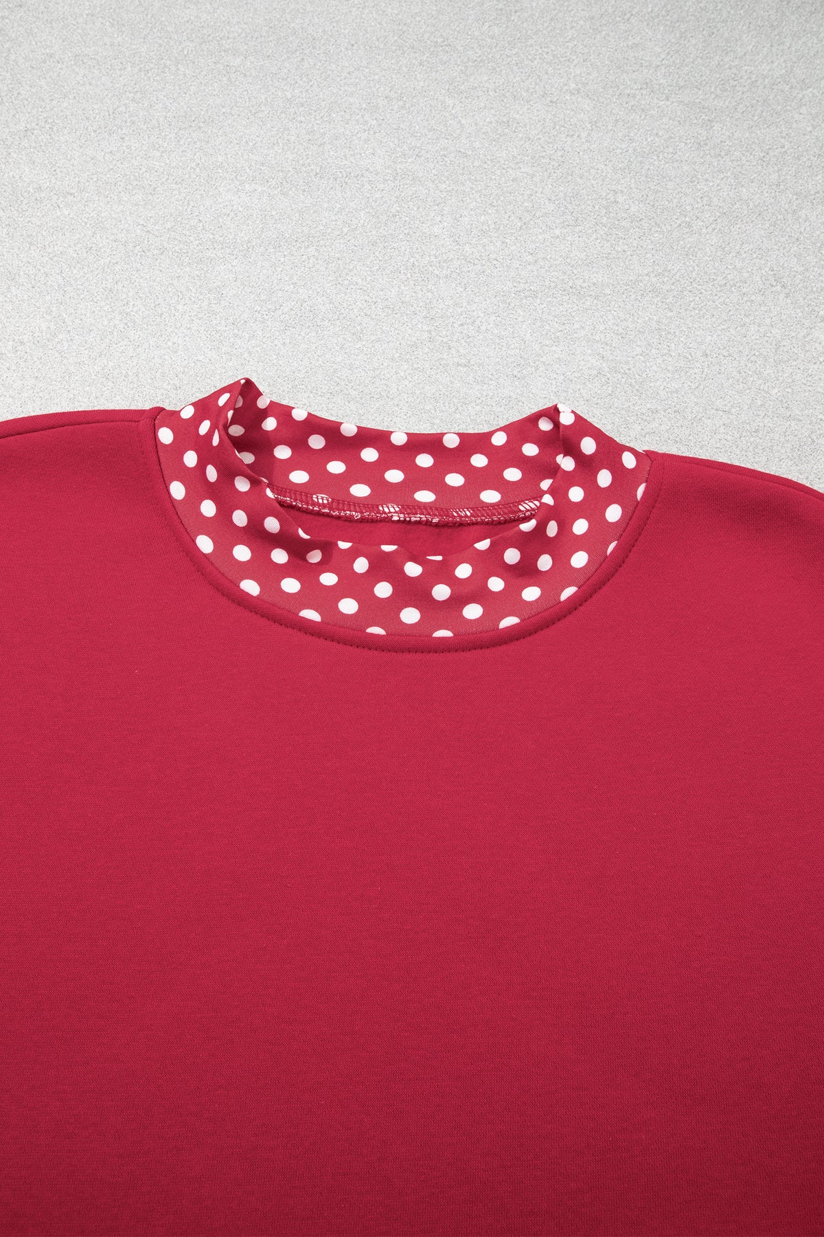 Orange Colorblock Polka Dot Contrast Trim Oversized Sweatshirt